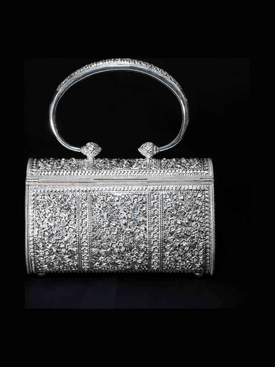 Engraved Silver Minaudière
